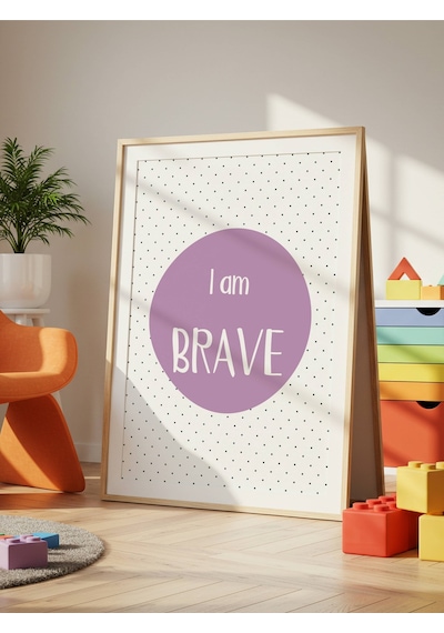 I Am Brave Dijital Baskı Poster Mor Çerçevesiz