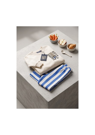 Deniva Kids Erkek Çocuk %100 Pamuklu Çizgili Pantolonlu Sweatshirt Kreş Takımı 2'li Set MAvi Deniva Kids Erkek Çocuk %100 Pamuklu Çizgili Pantolonlu Sweatshirt Kreş Takımı 2'li Set MAvi