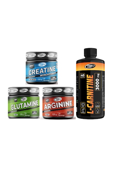 Ekonomik Aminoasit Paket - L-carnitine 1000 Ml./ Arginine 120 Gr./ Creatine 120 Gr./ Glutamine 120 Gr. Yeşil Elma