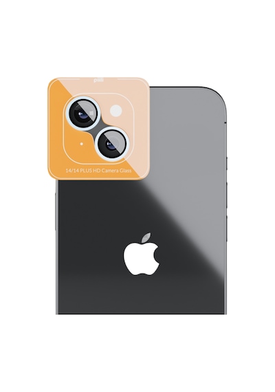 Piili Apple iPhone Uyumlu 15 / 15 Plus Hd Kamera Lens Koruyucu - Mavi Çerçeveli