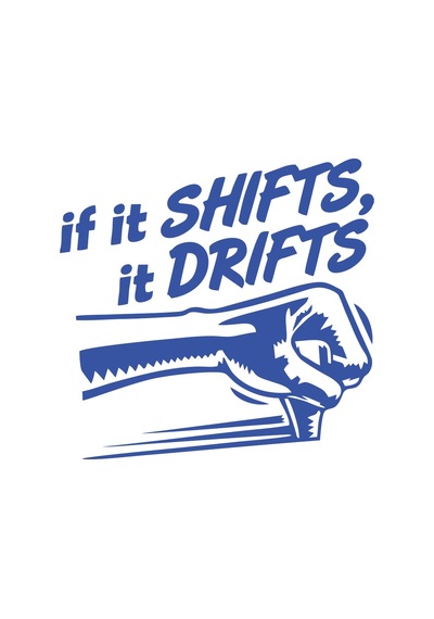 If It Shifts It Drifts Araba Sticker 17x17 Cm Mavi