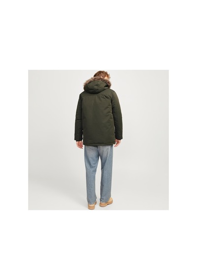 Jack & Jones Suni Kürk Detayli Rüzgara Dayanikli Kapüsonlu Parka - Construct Rosin