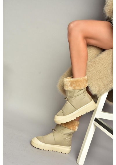 Fox Shoes T476434004 Bej Kumaş Kadın Bot Bej-kumaş Bej
