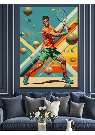 Ahşap Tablo Tenis Oynayan Erkek Sporcu