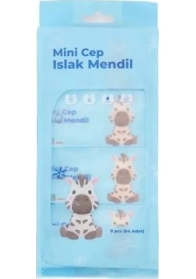 Mini Cep Islak Mendili Çok Renkli
