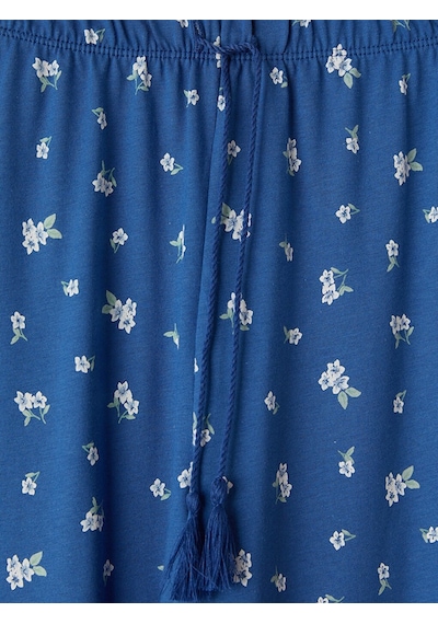 Lcw Dream Lacivert Beli Lastikli Desenli Kadın Kaprili Pijama Altı