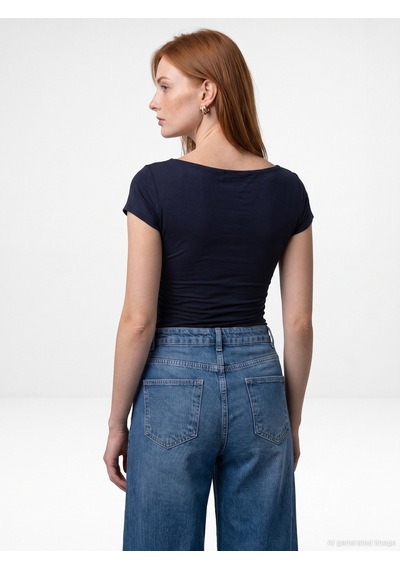 Dilvin 33157 Bra-free Drapeli V Yaka Top K.lacivert