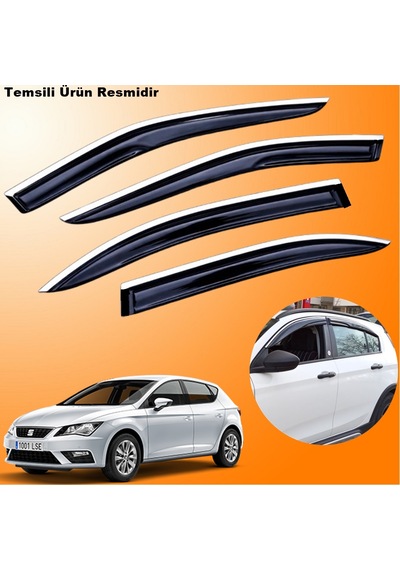 Seat Leon Mügen Cam Rüzgarlığı Abs Krom Nikelajlı Cam Rüzgarlığı 2013-2020 Arası 4 Lü Set