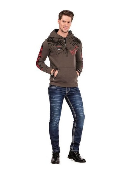 Cipo & Baxx Cl334 Haç Kanat Baskılı Erkek Hoodie 001