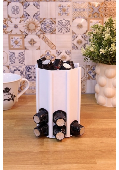 Nespresso Kapsül Kahve Uyumlu Tutucu Düzenleyici Organizer Stand Beyaz 40 Kapsül