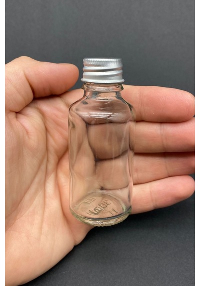 Rotanev 6 Adet Şeffaf Cam Shot Şişesi Sızdırmaz Gümüş Metal Kapaklı Kolonya Koku Süs Çok Amaçlı Şişe 30ml