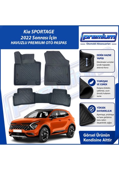Kia Sportage Paspas Araca Özel 2022 Ve Sonrası Derin Havuzlu Premium Oto Paspas