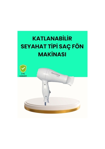 Katlanabilir - 210 - Seyahat Tipi Saç Kurutma Makinesi Çift - Shopılke - Kademeli Ayar