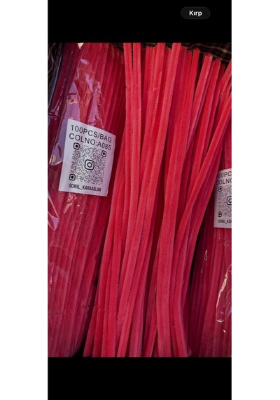 Şönil 100 Lü Açık Nar Çiçeği Renk Kod A085 30 Cm - Yoğun Tüylü Çubuğu Tel El İşi 100 Lü Paket