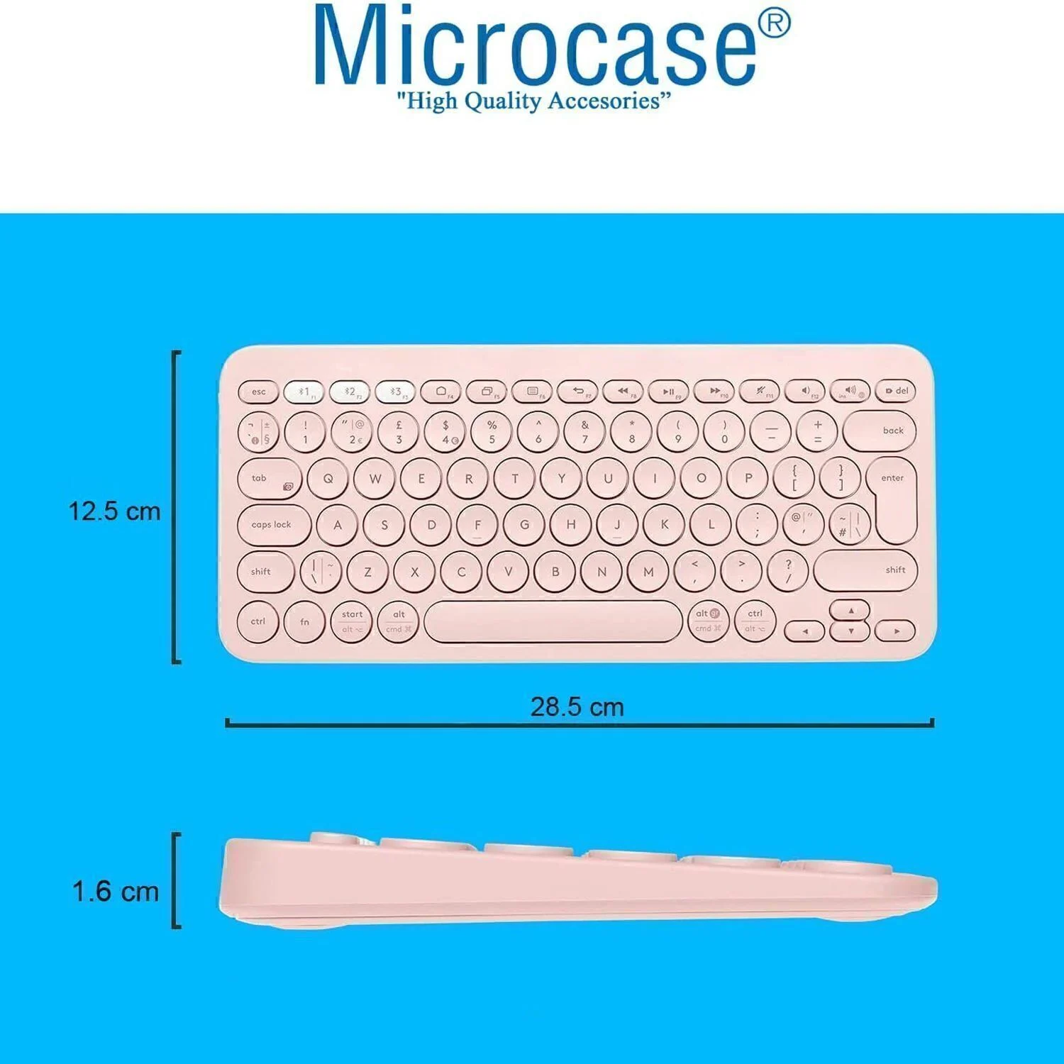 Microcase Apple İpad Air 11 2026 İle Uyumlu Bluetooth Klavye + Mouse + Tablet Standı - Al45150 Pembe