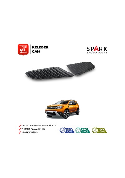 Dacia Duster 2018-2024 Yıl Aralığı Uyumlu Plastik Kelebek Cam 2 Parça