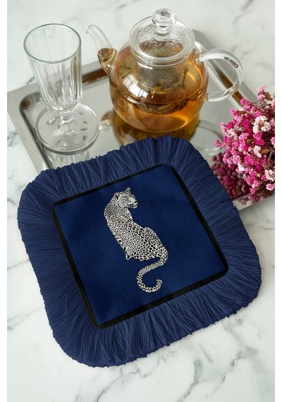 Leopar Motifli Saçaklı Sunum Peçetesi-lüks Vahşi Şıklık Bohem Lacivert Bardak Altlığı Servis Mendili Ayışığı Mint Yeşili Leopar Motifli Saçaklı Sunum Peçetesi-lüks Vahşi Şıklık Bohem Lacivert Bardak Altlığı Servis Mendili Ayışığı Mint Yeşili