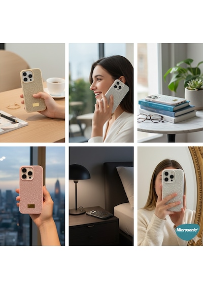 Microsonic Apple iPhone Uyumlu 15 Kılıf Cosmic Shine Siyah -