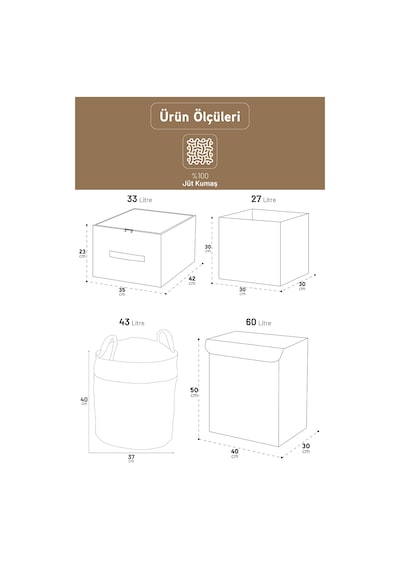 İronika Jüt Kumaş Dolap İçi Organizer Oyuncak Kutusu Eşya Çamaşır Saklama Sepeti Düzenleyici Kutu 5li Set Kahverengi İronika Jüt Kumaş Dolap İçi Organizer Oyuncak Kutusu Eşya Çamaşır Saklama Sepeti Düzenleyici Kutu 5li Set Kahverengi