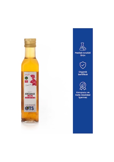 Ots Organik Alıç Sirkesi 250 ml (Organik Sertifikalı, Pestisit Analizli)