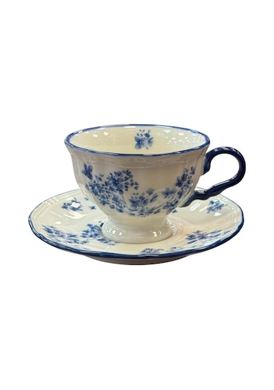 Acar Vintage Garden 6 Kişilik Çay Fincan Takımı Chr-09551 Mavi