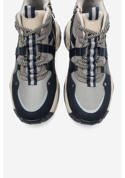 Luvi Shoes Clara Lacivert Süet Fermuarlı Ve Bağcıklı Kadın Spor Bot