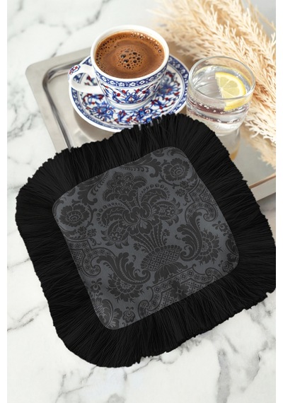 Barok Lüks Saçaklı Kahve Yanı Servis Peçetesi - Asil Siyah Klasik Retro Siyah Saçak Sunum Mendili Soluk Adaçayı Avokado Barok Lüks Saçaklı Kahve Yanı Servis Peçetesi - Asil Siyah Klasik Retro Siyah Saçak Sunum Mendili Soluk Adaçayı Avokado