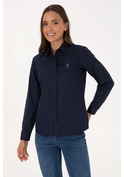 Us Polo Assn. Kadın Lacivert Uzun Kollu Basic Gömlek Vr033lacivert