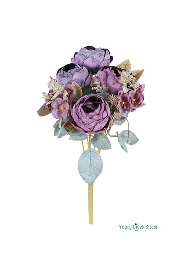 Yapay Çiçek Sitesi Yapay Şakayık Görünümlü Premium Ranunkulus Demeti 35 Cm Mor Lila