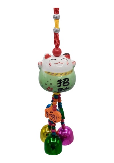 Feng Shui Maneki Neko Şans Kedisi Yeşil No.3