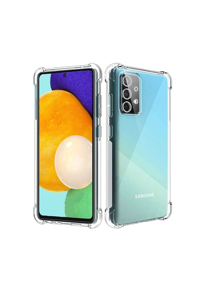 Samsung Galaxy A52 Uyumlu Kapak Kamera Korumalı Antişok Airbag Köşe Korumalı Silikon Şeffaf Kılıf