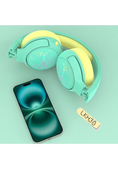 Lenyes LKH30 Ayarlanabilir Katlanabilir Işıklı Bluetooth 5.3 Kulak Üstü Kulaklık