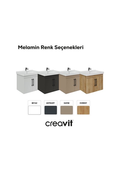 Creavit D20 65 Cm Kapaklı Lavabo Dolabı Everest Melamin Creavit D20 65 Cm Kapaklı Lavabo Dolabı Everest Melamin