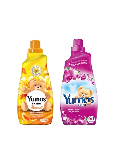 Yumoş Extra Konstantre Yumuşatıcı 1440 Ml Hanımeli Ve Yabani Orkide 2 Li 2'li Set