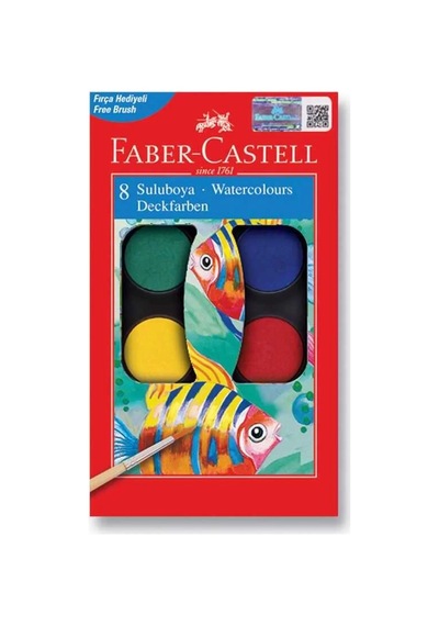 Faber Castell Redline Sulu Boya Küçük Boy 8 Renk Çok Renkli