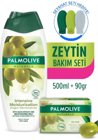 Palmolive Naturals Olive 500 ML + Naturals Zeytin Özlü Sabun 90 G + Seyahat Kiti