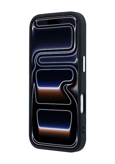 Apple Uyumlu iPhone 18 Pro Max Kılıf Guess  Lisanslı M-safe Şarj Özellikli Grained Triangle Kapak Siyah