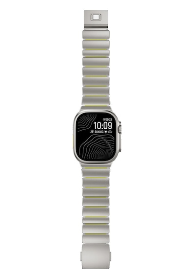 Apple Uyumlu Watch  7 45mm Zore Krd-152 Titanyum Silikon Kordon