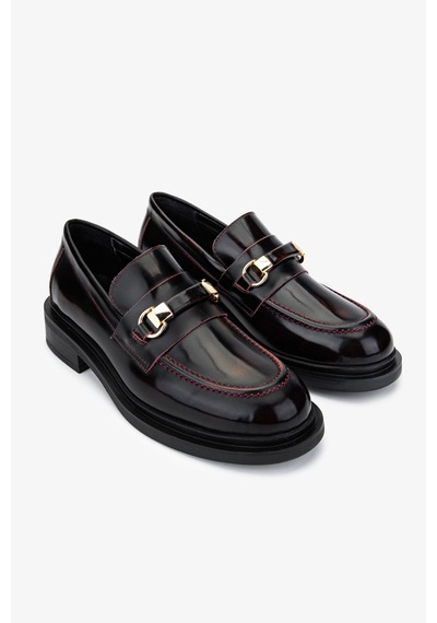 Valmenti Kadın Bordo Loafer Ayakkabı 858 01 Bn Ayk Sk24-25 Bordo Acma Bordo