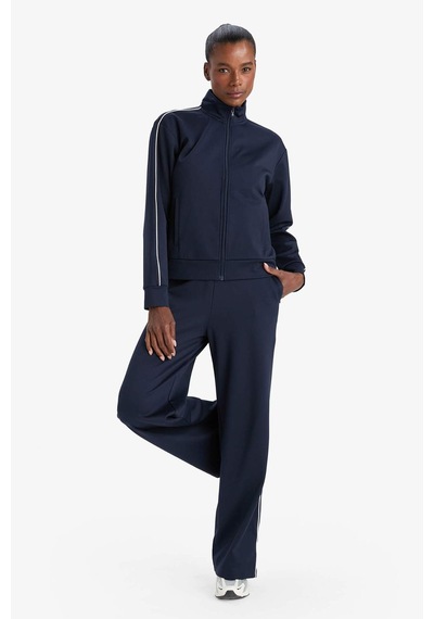 Defacto Defactofit Slim Fit Dar Kesim Dik Yaka İçi Yumuşak Tüylü Fermuarlı Hırka F3844ax25aunv253 Lacivert
