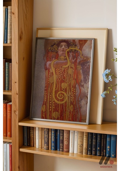 Gustav Klimt Altın Figür, Siyah Çerçeveli Duvar Tablosu - Sanatsever Hediyesi