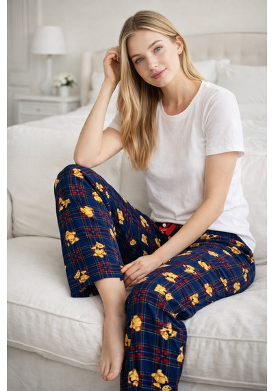 Remsa Kadın Viskon Kumaş Penye Tek Pijama Alt 14 Lacivert