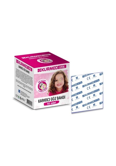 Kurmed Optik Kız Çocuk Göz Kapama Bandı 50 Adet 1 Paket
