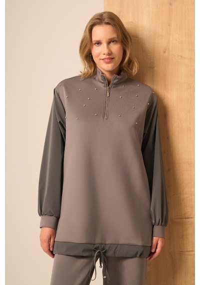 Ftz Women Kadın Scuba Spandex Takım Gri 31257 Gri