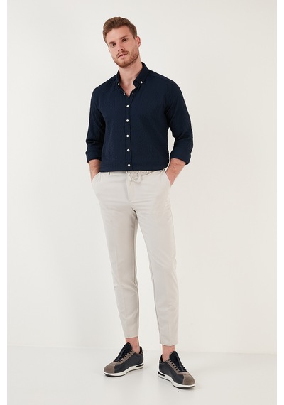 Buratti Pamuklu Çizgili Düğmeli Yaka Uzun Kollu Regular Fit Erkek Gömlek Cf23S112237 Lacivert Buratti Pamuklu Çizgili Düğmeli Yaka Uzun Kollu Regular Fit Erkek Gömlek Cf23S112237 Lacivert