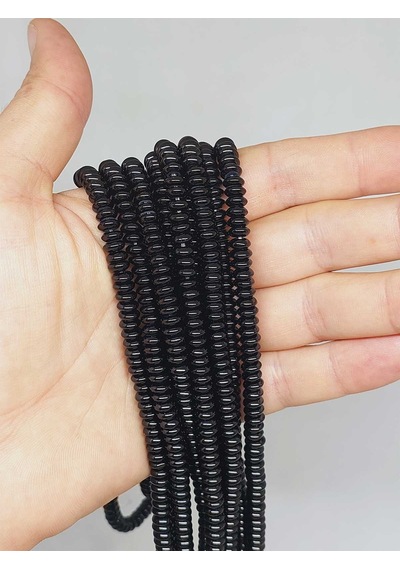 Oniks Taşı Rondela Kesim 2.5x6mm Parlak Dizi 52952 Çok REnkli