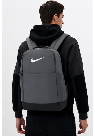 Nike Brasilia 9.5 Training Backpack Medium 24 Liters Çok Gözlü Omuz Askılı Unisex Sırt Çantası Gri