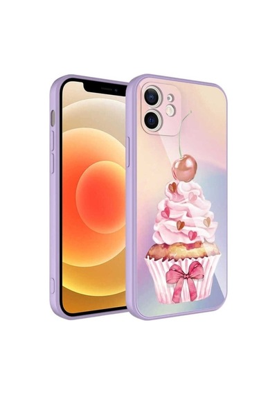 Apple Uyumlu iPhone 12 Kılıf Kamera Korumalı Desenli Sert Silikon Zore Epoksi Kapak NO11