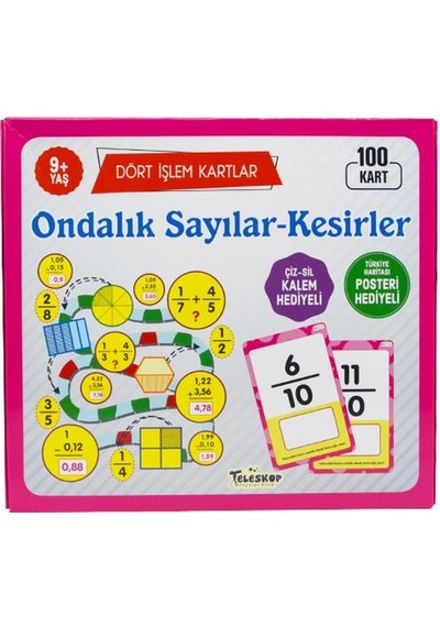 9 Yaş Ondalık Sayılar Kesirler Dört İşlem Kartlar Teleskop Popüler Bilim