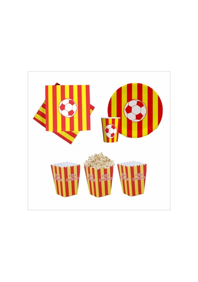 Taraftar Galatasaray 8 Tabak, 8 Bardak, 8 Mısır Kutusu, 10 Peçete